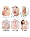 Bamboo White Washcloth 25x25 cm 6 Ultra-Soft washcloth for Sensitive and Delicate Skin